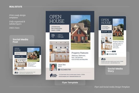 Elevate Your Property Listings with the Real Estate Open House Templates Combo