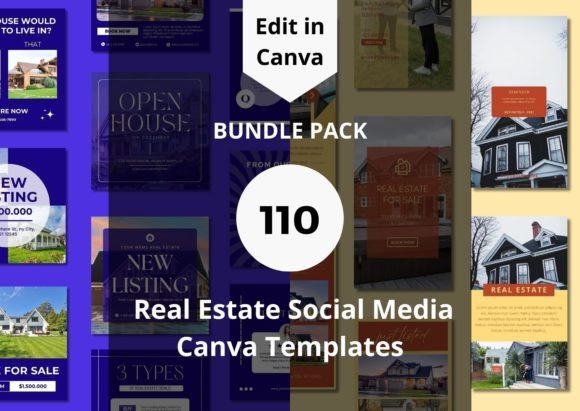 Elevate Your Real Estate Brand with 110 Social Media Templates