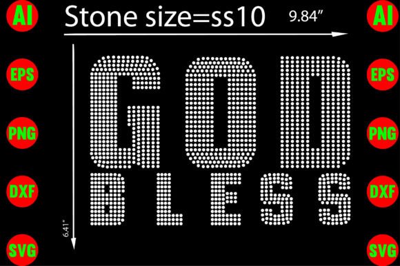 God Bless Rhinestone Templates Design: A Sparkle for Every Project