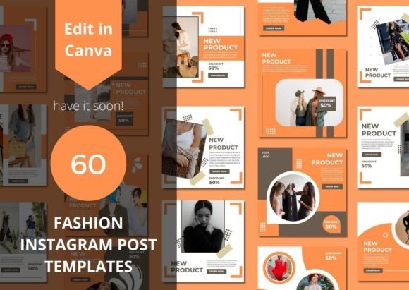 Modernize Your Brand: 60 Fashion Social Media Canva Templates