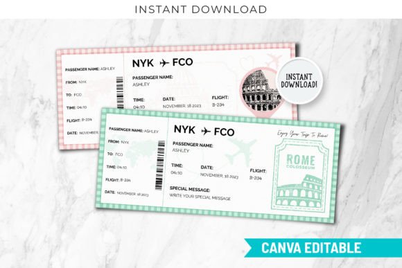 Rome Boarding Pass Templates: Your Ticket to a Memorable Surprise
