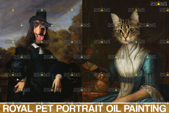 Royal Pet Portrait Templates Vol.12: Create Majestic Pet Art
