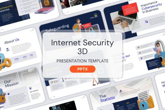 Secure Your Message with Internet Security 3D - PPT Templates