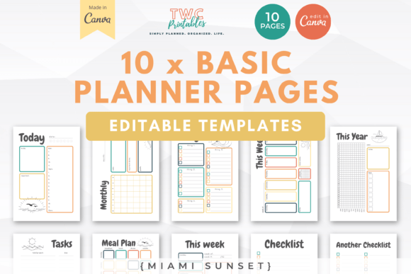 Transform Your Productivity with Miami Sunset Canva Planner Templates